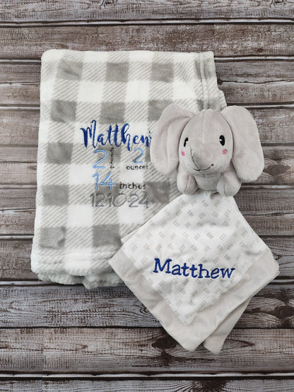 Embroidered Baby Blanket & Lovie set